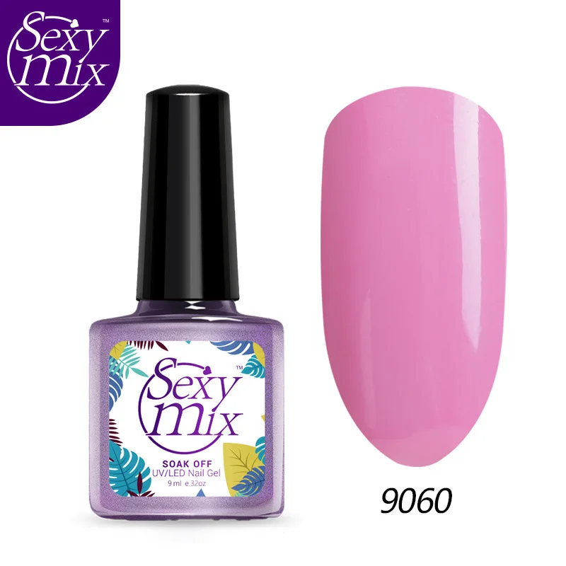 9060 SEXYMIX Блеск УФ-гель для ногтей Полупостоянный розовый цвет светодиодный Гель-лак для ногтей замачиваемый долговечный УФ-гель лак 9 мл - Цвет: 9060