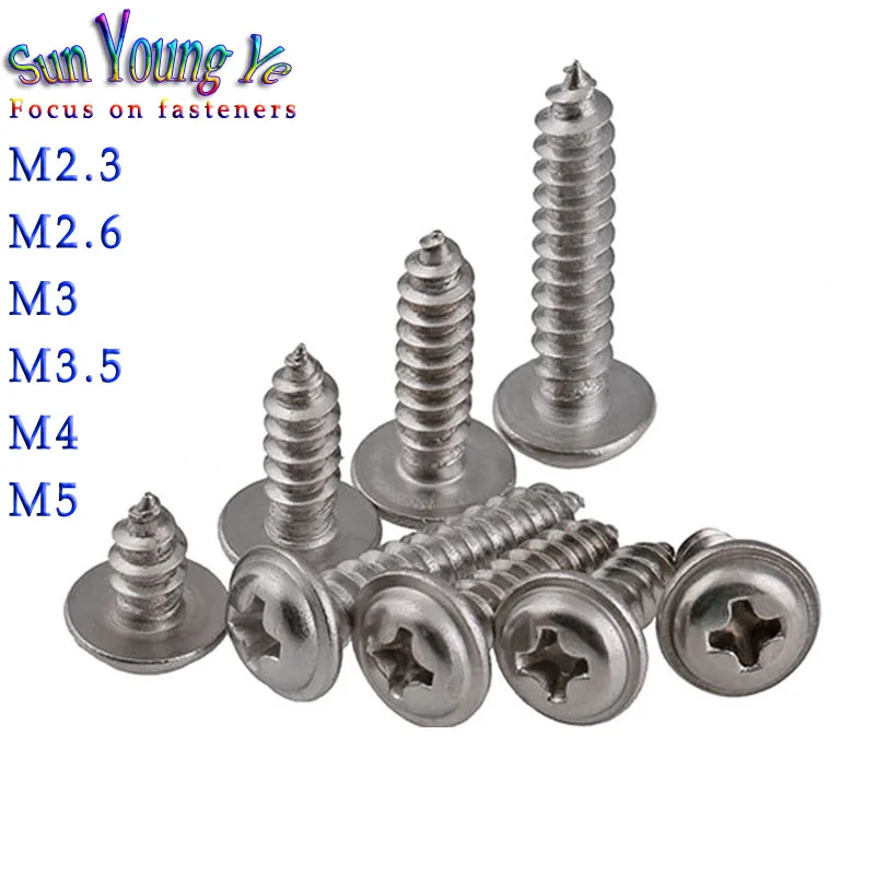 Самонарезающий винт с поперечной круглой головкой и мягким винтом M2.3 M2.6M3M3.5M4M5 из