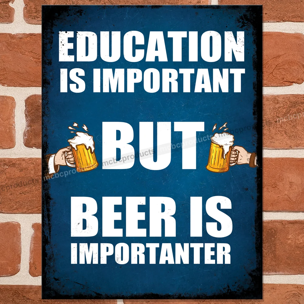 

EDUCATION IS IMPORTANT Metal Signs Funny Plaque Pub Vintage Mancave Tin Sign UK