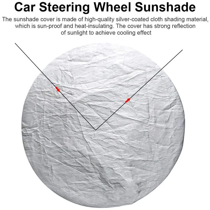 

Car Steering Wheel Sunshade Side Window Shade Silver Coated Cloth Steering Wheel Cover Sunscreen Insulation