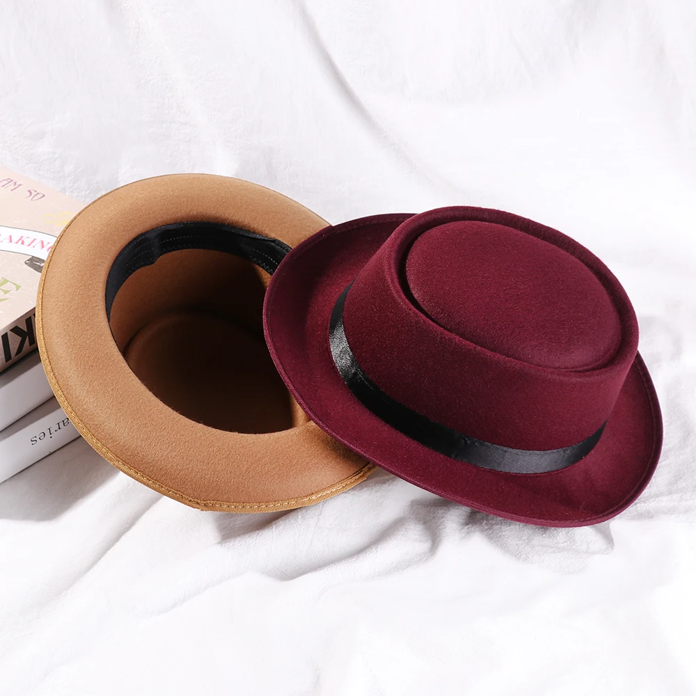 Шерстяная Панама с плоским верхом женская мужская зимняя осенняя ковбойская