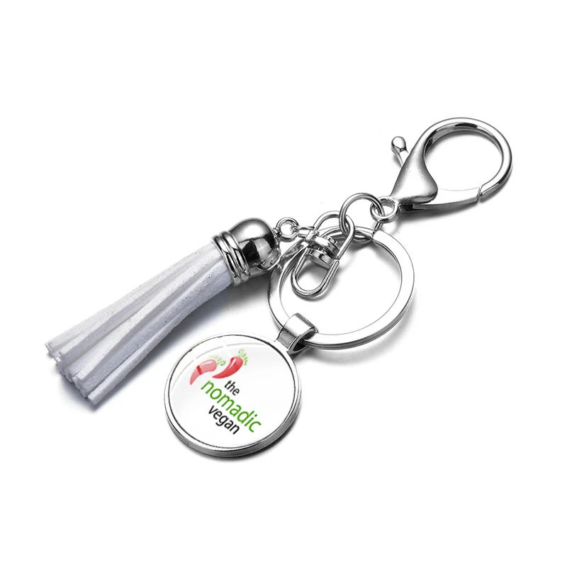 Новый модный веганский брелок вегетарианское зеленое сердце ручной работы