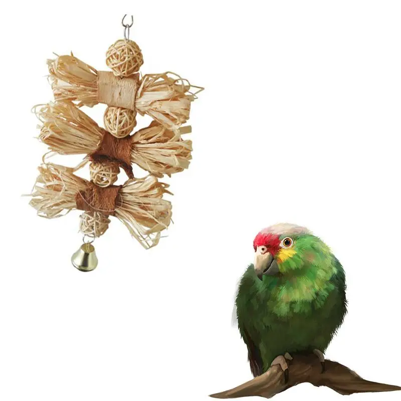 Игрушка для поклевки из ротанга попугай люфы ара африканский серый Маленький