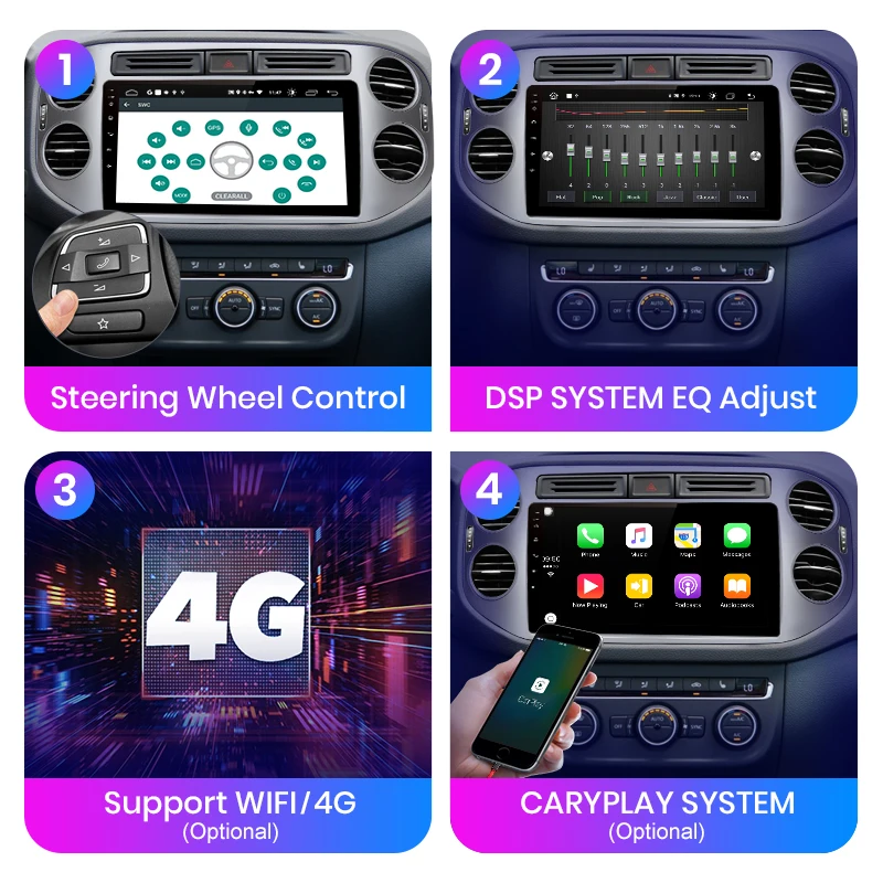 Автомагнитола AWESAFE PX9 для Volkswagen Tiguan 1 NF 2006-2017 мультимедийный видеоплеер с GPS 2din Android