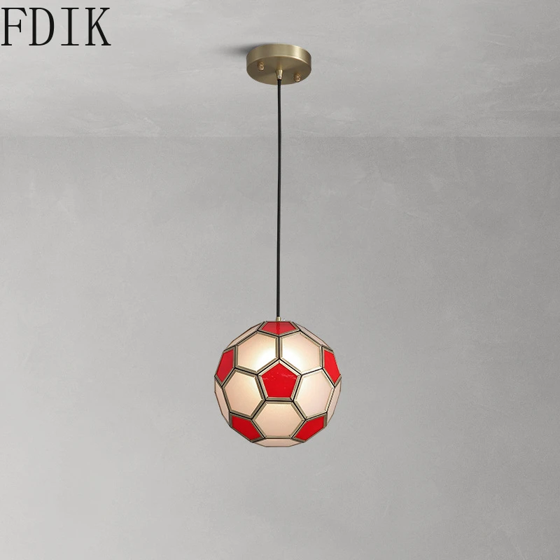 Креативные стеклянные подвесные светильники для футбола скандинавские