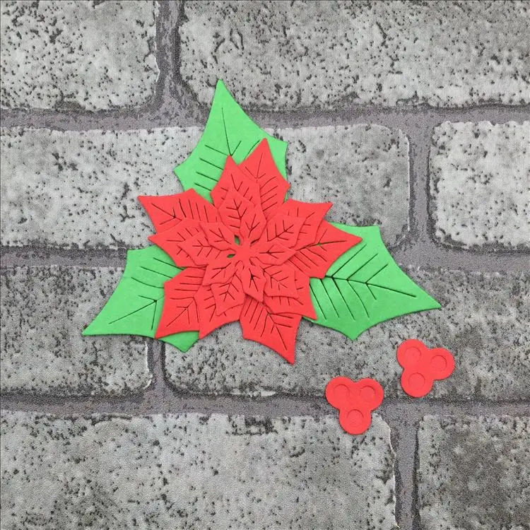 Poinsettia Flowers Wedding Metal Cutting Dies Stencil for DIY Scrapbooking album Decorative Embossing Craft Cut Paper Cards Tool | Дом и сад