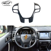 for ford ranger everest 2015 2016 2017 2018 2019 2020 carbon fiber color steering wheel button frame cover panel trim