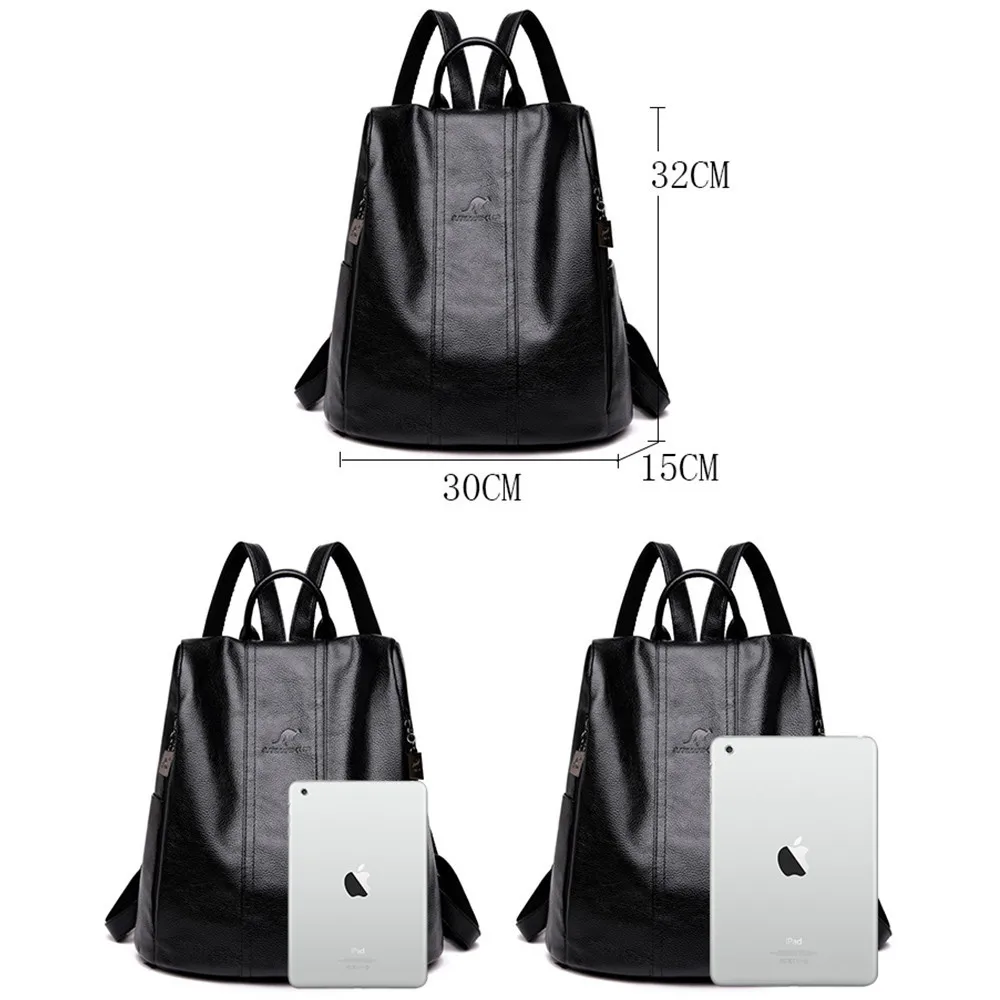 Роскошные брендовые кожаные рюкзаки для девочек Модный женский ранец с защитой