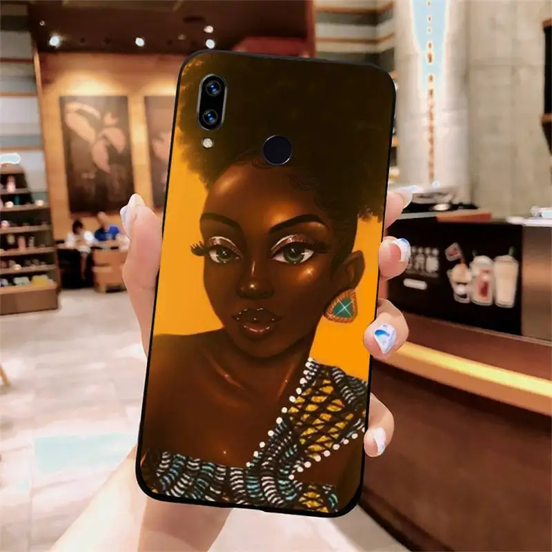 

African Afro Melanin Poppin Black Girl Phone Case For Xiaomi Redmi note 7 8 9 t k30 max3 9 s 10 pro lite
