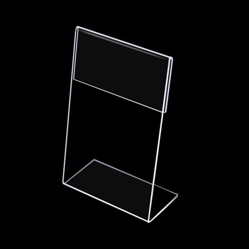 Прозрачный акриловый A4 A5 Пластик знак Дисплей l образная стойка Бумага
