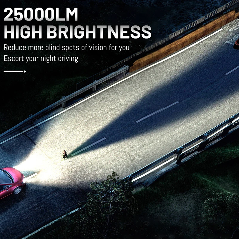 Светодиодные фары H7 Canbus 9005 лм HB3 9006 HB4 9012 H11 H1 D2S D4S светодиодный лампы для фар 360 HIR2 90
