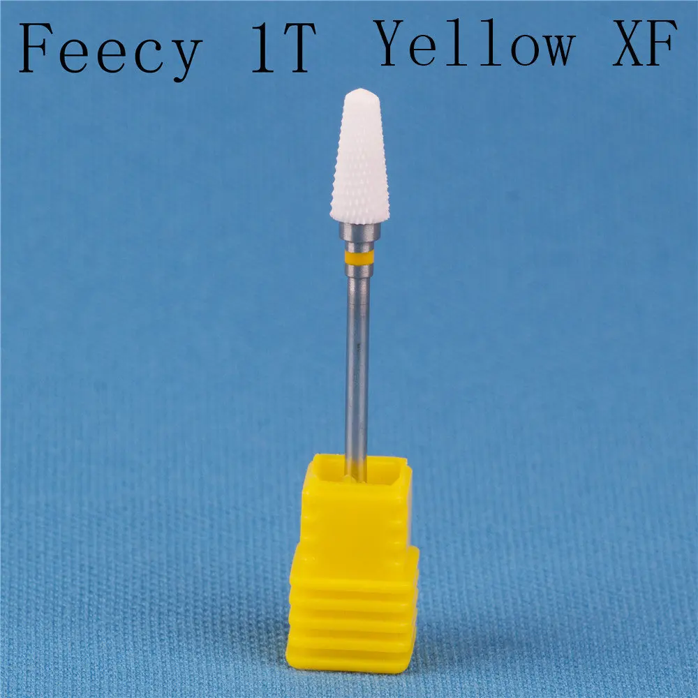 Feecy 1T yellow XF Фреза для маникюра, фреза для ногтей, фреза для педикюра, фреза для ногтей, фреза для дизайна ногтей, керамическая фреза для маникюра - Цвет: Feecy 1T yellow XF