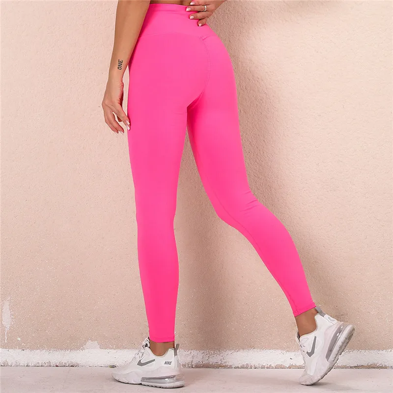 

Женские Тренировочные Йога Спортивная одежда для тренажерного зала бега фитнеса бесшовные леггинсы с высокой талией обтягивающие эластич...