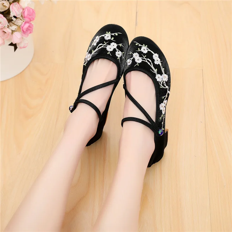 Женские хлопковые туфли Veowalk на квадратном каблуке 4 см винтажные повседневные