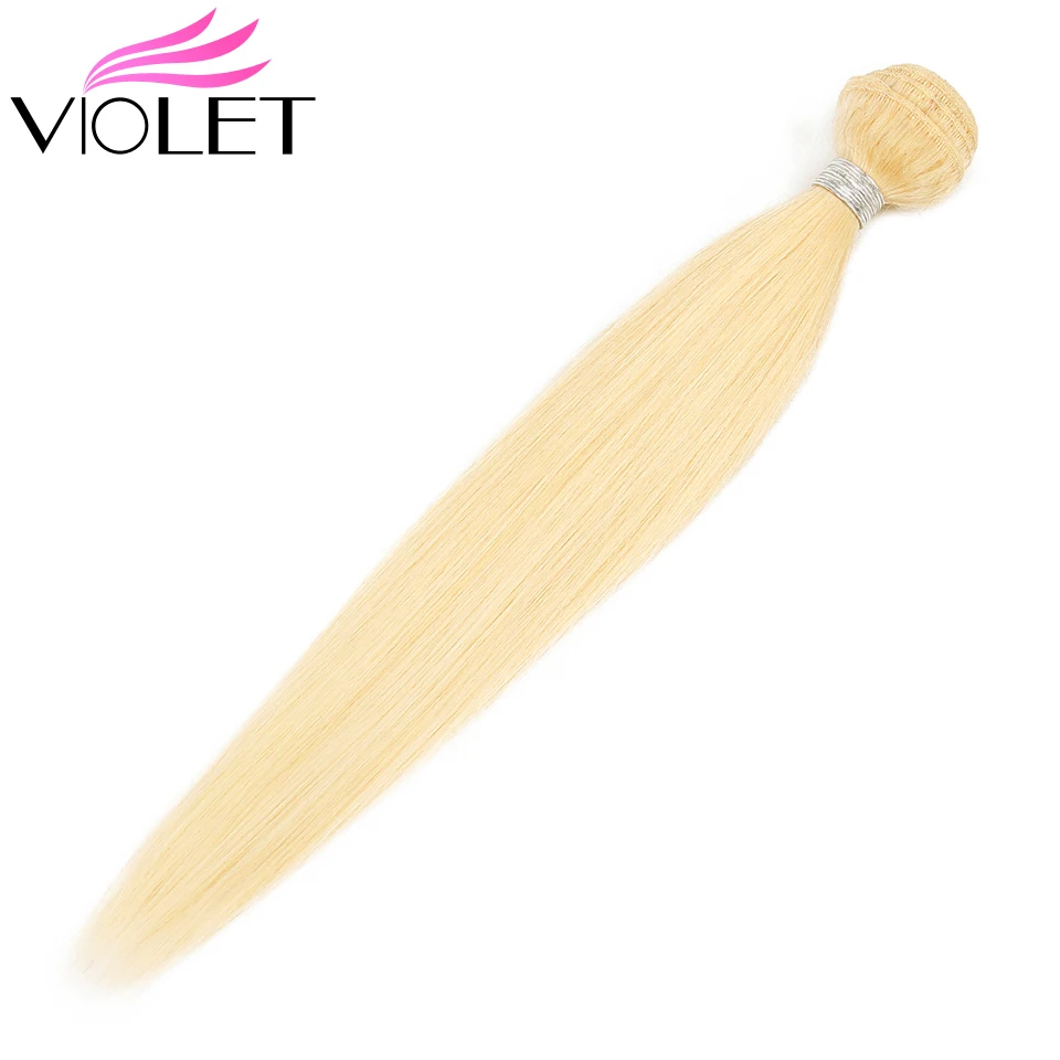 Blonde Bundle Чистый 613 светлые волосы бразильские локоны Weave bundle s прямой 1 bundle Remy человеческих волос расширения 10-24 дюйм(ов) ов - Цвет: Blonde Bundle