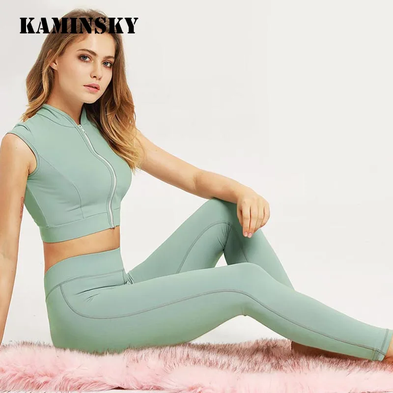 Kaminsky летний розовый наряд для женщин одежда однотонный жилет на молнии и высокая