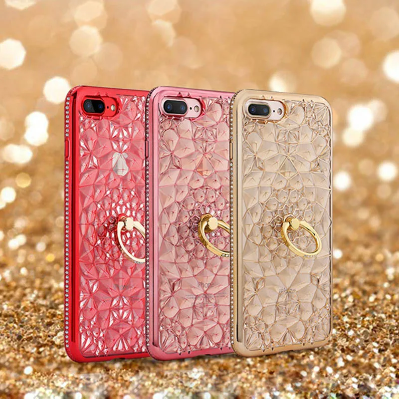 Алмазный цветок держатель покрытие чехол для iPhone 11 Pro X XR XS MAX 8 7 6s Samsung S8 S9 S10 J4 J6 A6 Plus