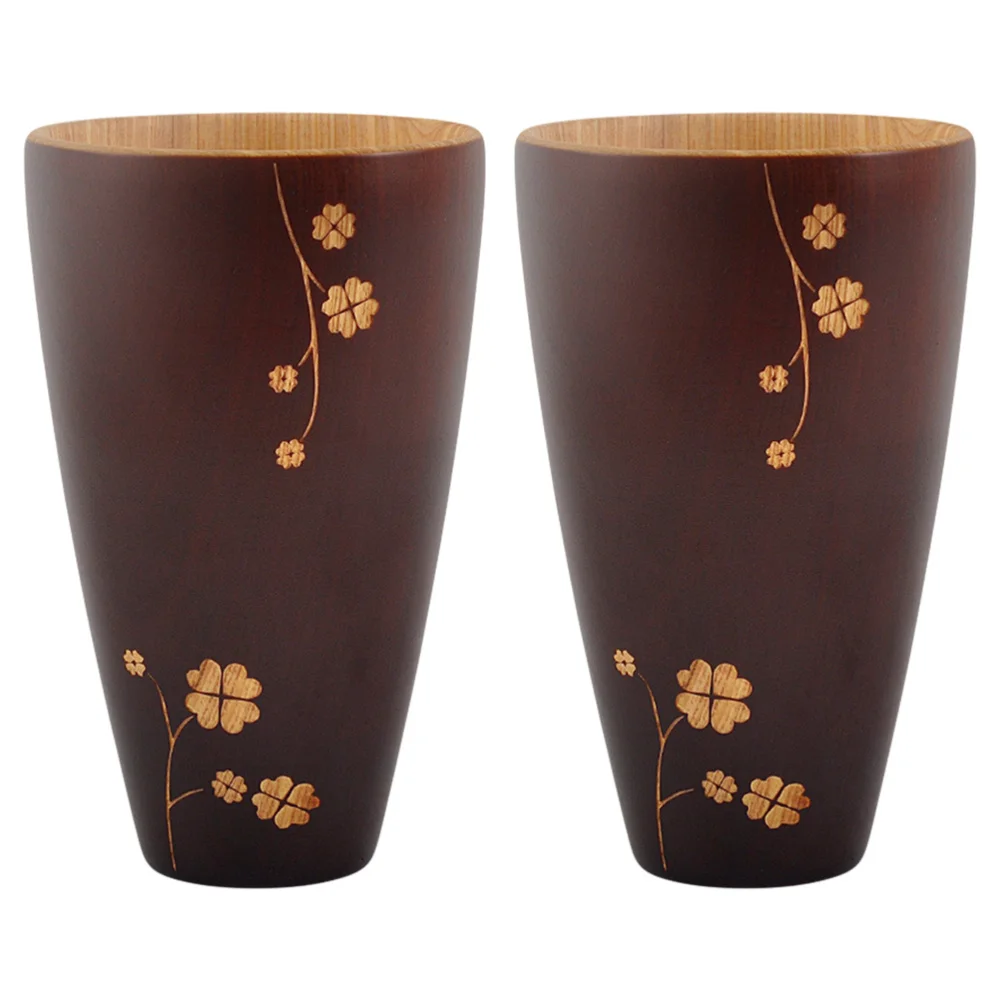 2 шт. резные деревянные стакана воды напиток кружка Кофе чашка с уникальным Чай