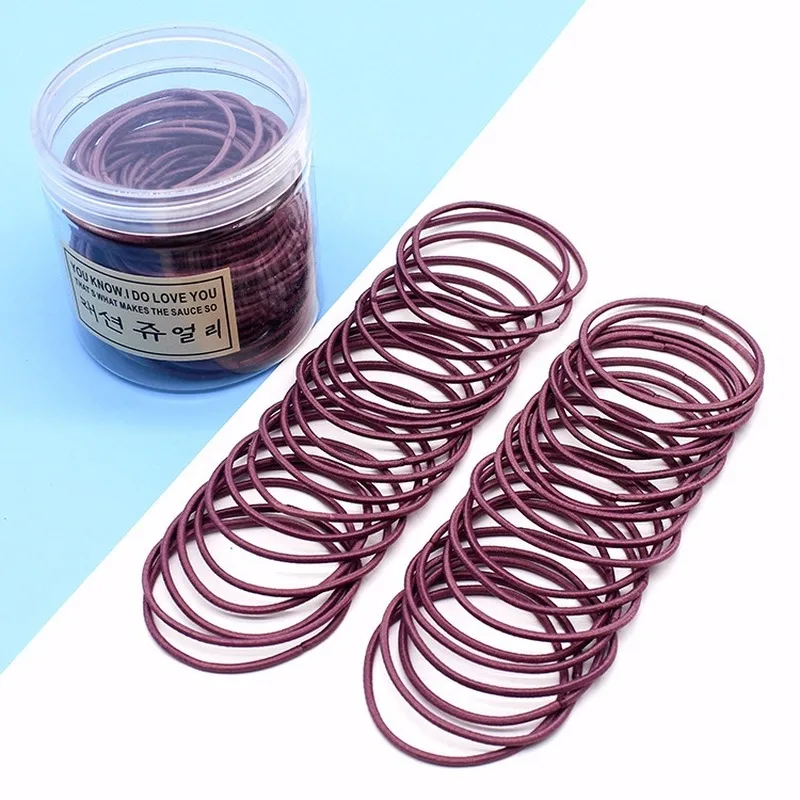 100 шт./компл. эластичные резинки для волос одноцветные девушек держатель конского