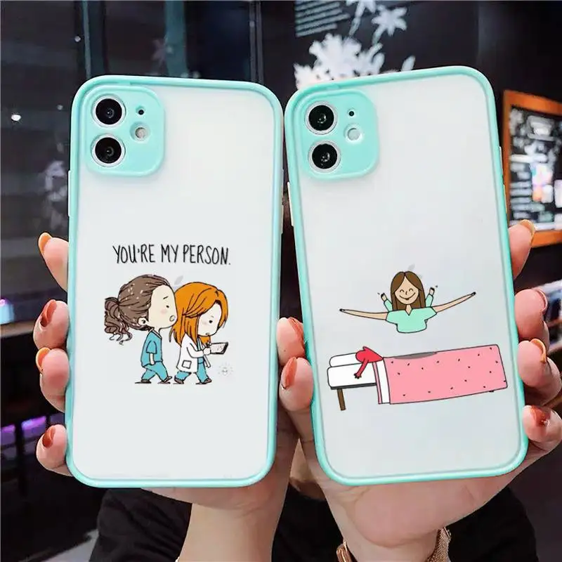 

Greys Anatomy You are my person Phone Cases Matte Transparent for iPhone 7 8 11 12 s mini pro X XS XR MAX Plus cover funda