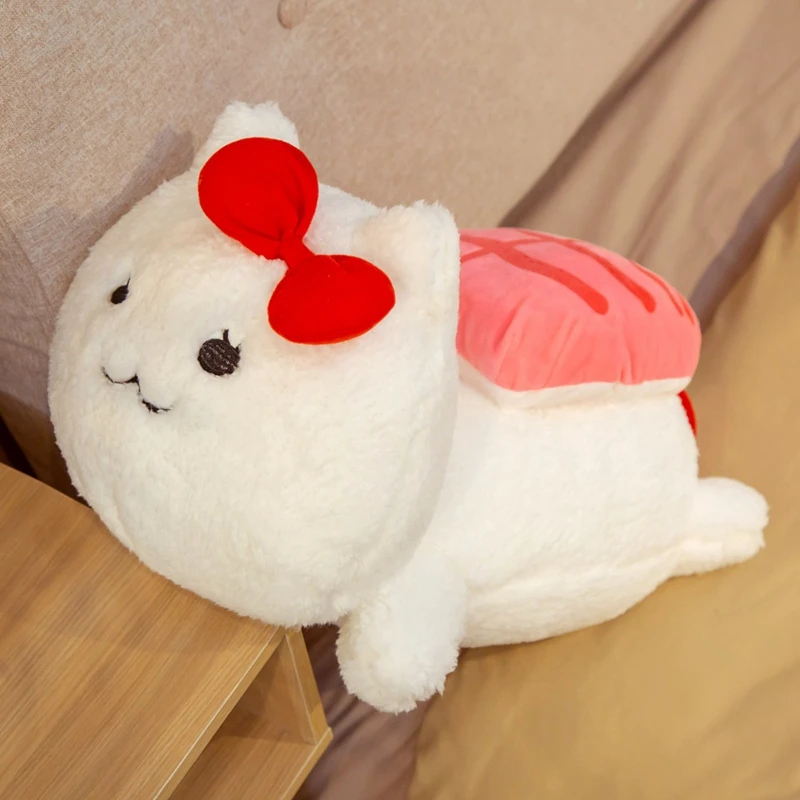 Симпатичная популярная плюшевая игрушка 45 см Kawaii Лежащая суши кошка Мягкая милая
