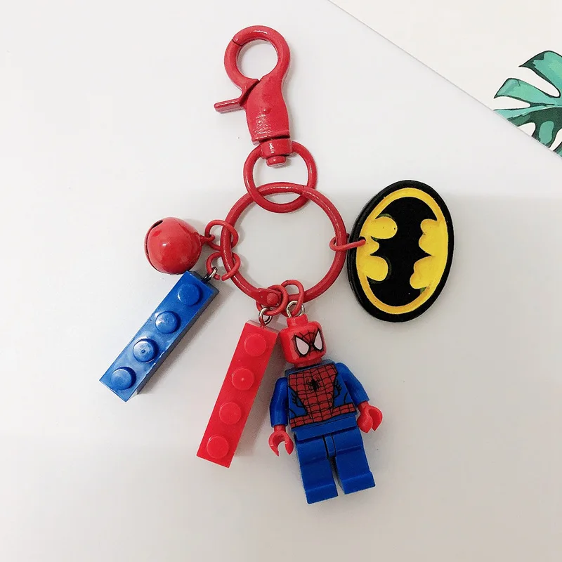 Disney Iron Man Captain America Thor Spider Jedi Knight Anime Figure Key Chains Building Block Marvel Avengers Keychains | Украшения и