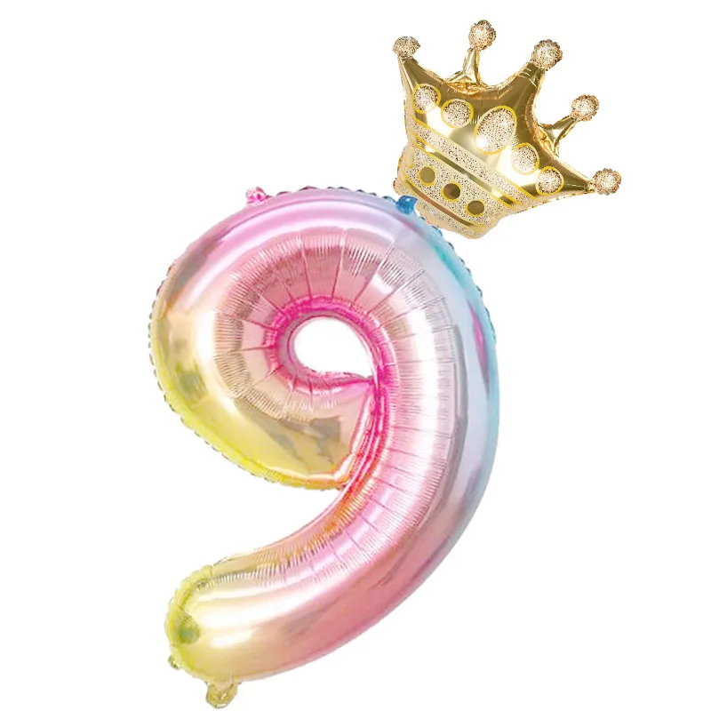 

2pcs 32inch Rainbow number Foil Balloons air Balloon birthday party decorations kids Rose gold pink silver blue 0-9 Digit ball