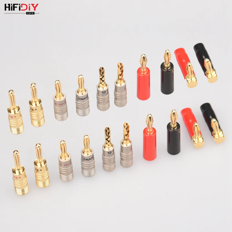 HIFIDIY LIVE 4 шт./компл. мм Чистый медь позолоченный разъем типа банан для аудио видео