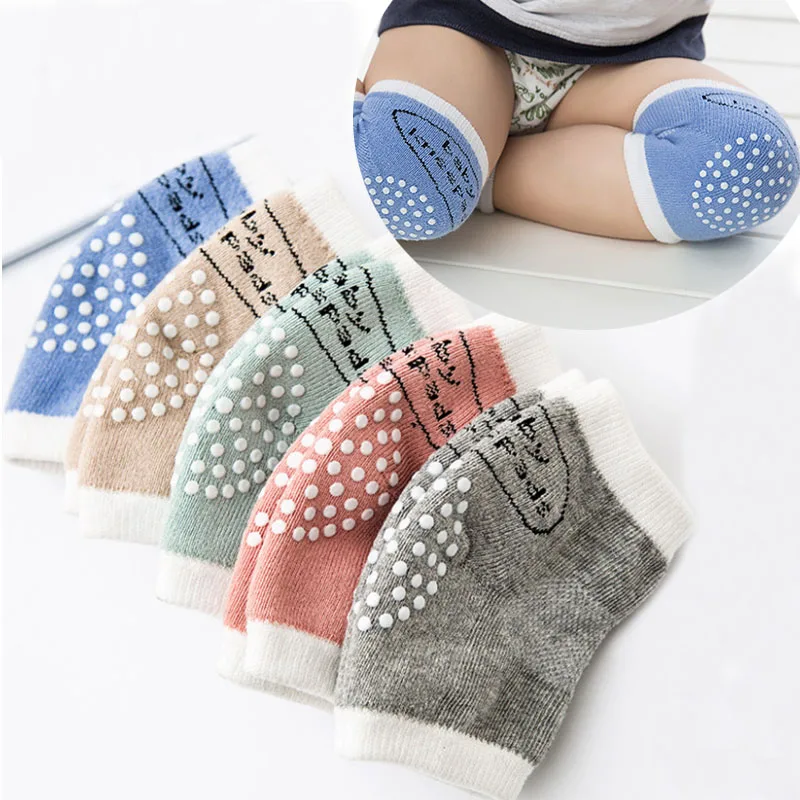 Детские наколенники в горошек Нескользящие хлопковые дышащие для ползания