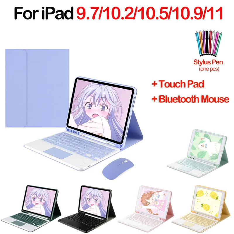 

Чехол с магнитной клавиатурой для IPad 2020 10,9 Air 4 Pro 11 10,2 8th, умный чехол и слот для стилуса для IPad Air 3 2 1 Pro 10,5 9,7 10,2