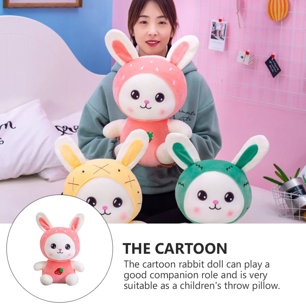 

1pc Cartoon Cotton Rabbit Doll Comfortable Children Plush Plaything Doll Decor