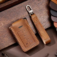 leather car remote key case cover for cadillac cts ats 28t cts v xts dts for chevrolet c7 corvette shell protector keychain