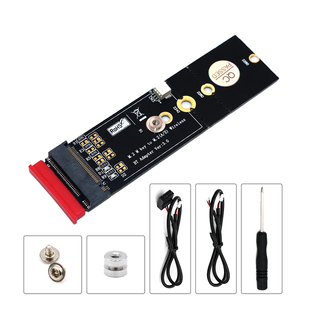 

Адаптер Wi-Fi M.2, беспроводной адаптер Wi-Fi Bluetooth, ПК, Wi-Fi адаптер M.2 NGFF Key A в M.2 Key M, карта преобразователя для Intel 8265 9060