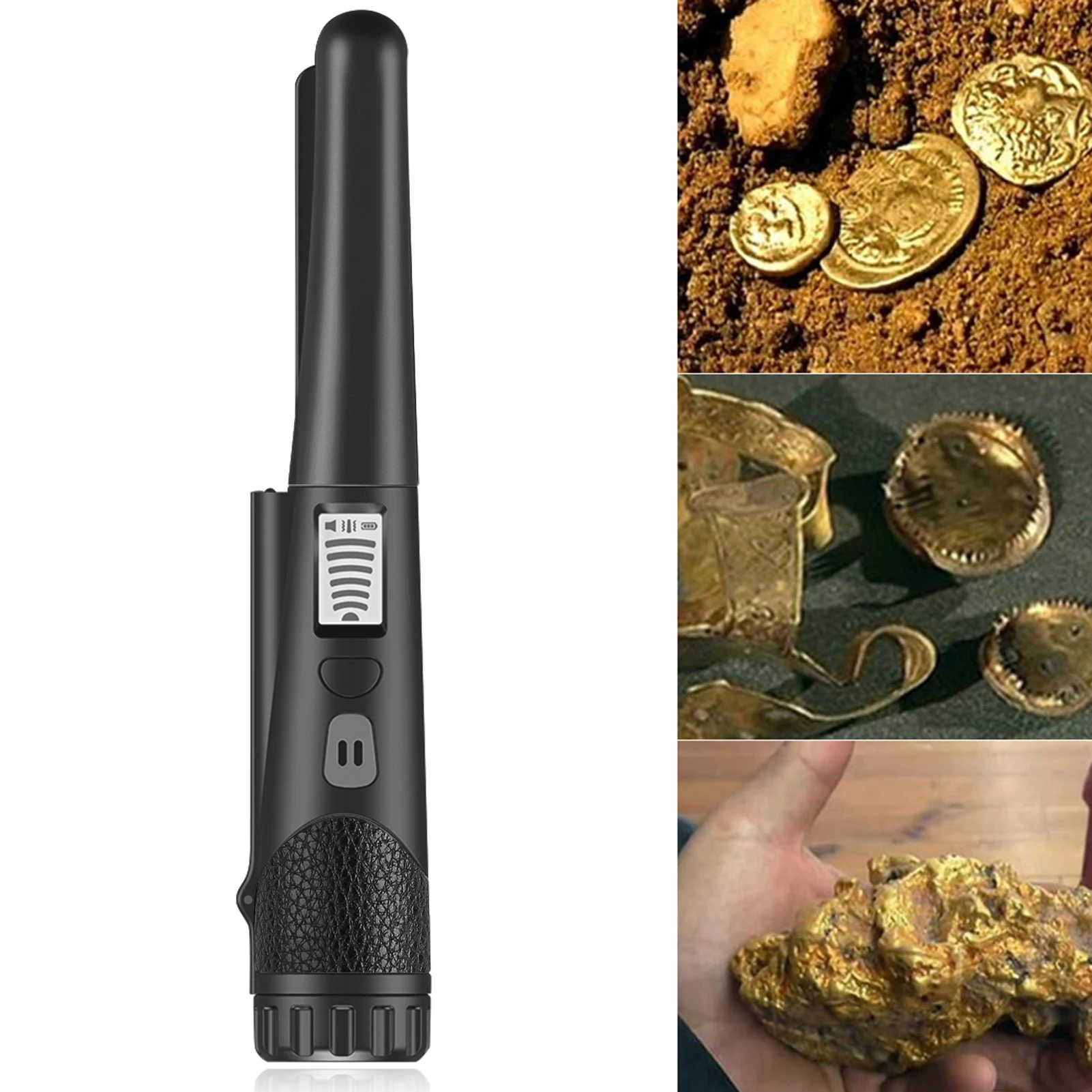

2021 Upgrade Handheld Pinpointer Metal Detector Pinpoint Metal Finder waterproof Hand Held Gold Detector Treasure Hunter Black