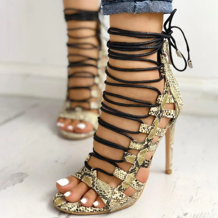

High Heel Sandals Women Shoes Cross Shoes Fashion Women Shoes 2020 Plus Size Roman High Heel Sandals Sexy Cross Straps Sandals