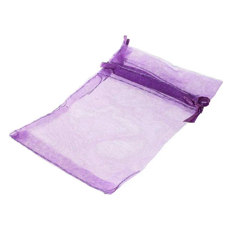 Упаковка из 10 шт. красивая темно фиолетовой органзы подарок и пользу Сумки 7 см x 9