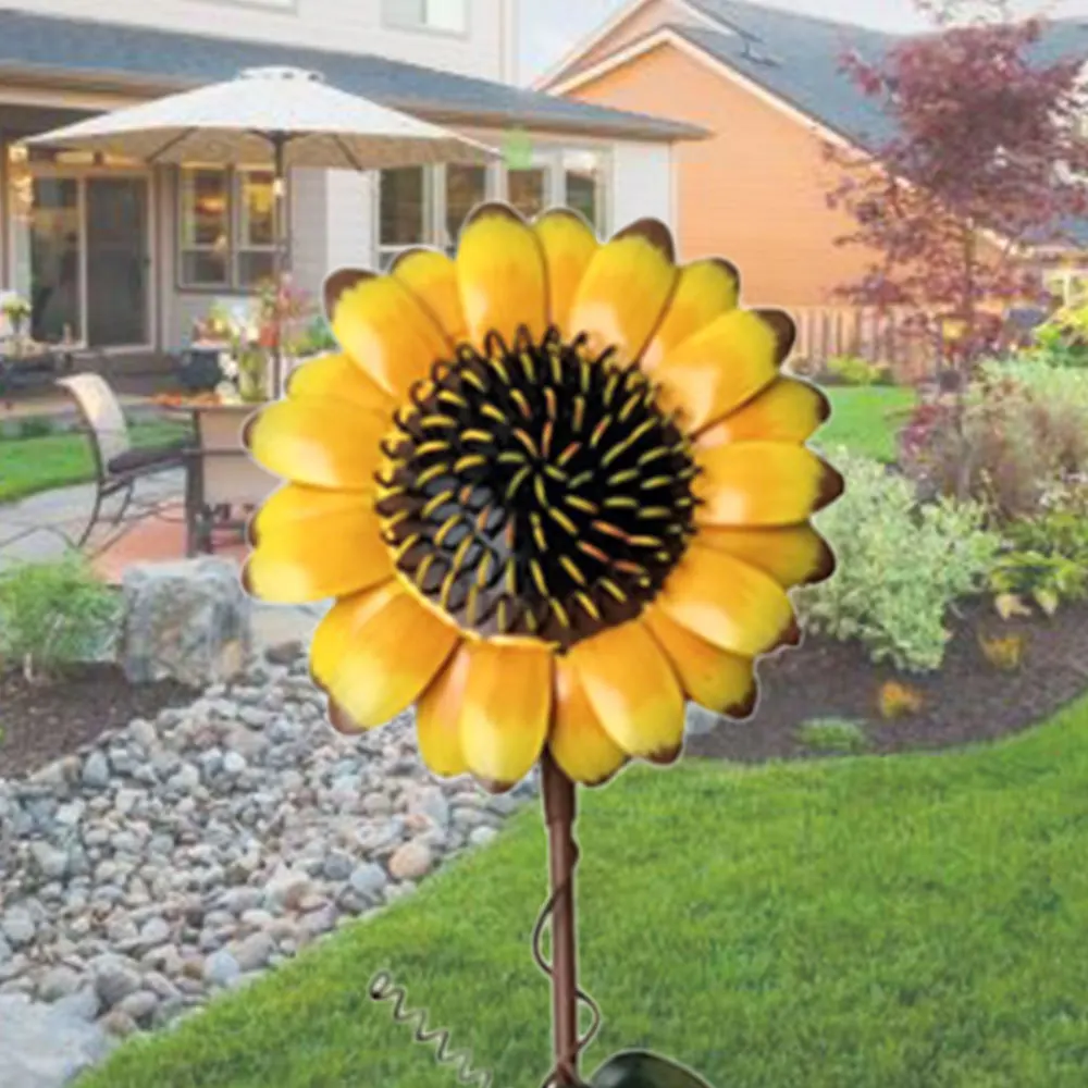

Iron Sunflower Garden Stakes Spring Outdoor Decorative Plant Flower Stake Lawn Yard Stick Ornaments
