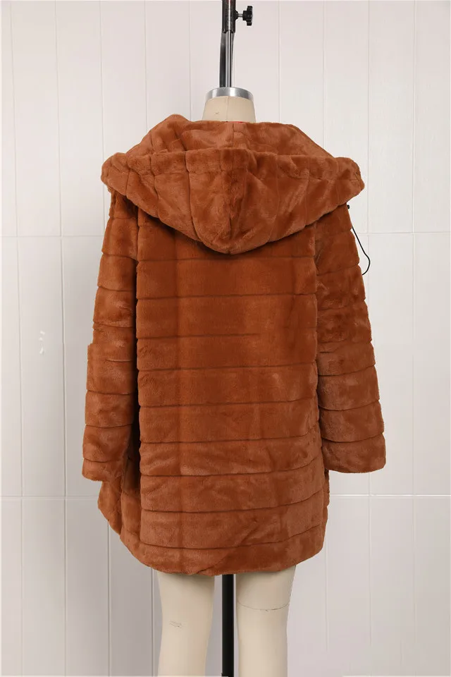 Winter Jacket High-end Imitation fur Coat Women Plush Fur Warm Jacket Female Imitation Mink Thick Long Hooded plus size 5XL Coat