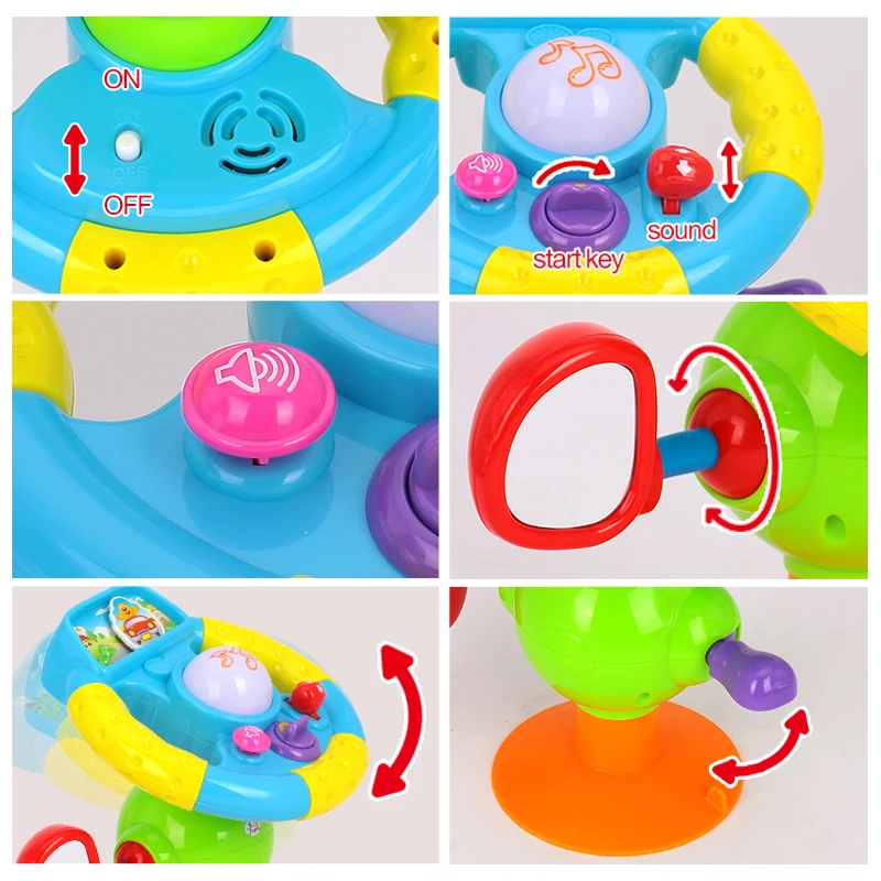 HOLA TOYS 916 детские игрушки для вождения руля и оснащены огнями зеркалом музыкой