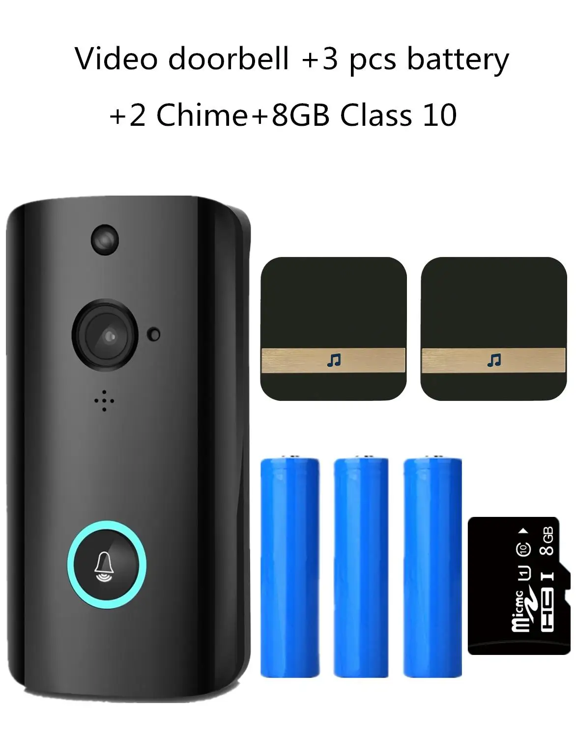 Option 9 Vikewe M9 видео дверной звонок умный беспроводной WiFi дверной звонок для безопасности визуальная запись домашний монитор ночное видение домофон дверной телефон - Название цвета: Option 9