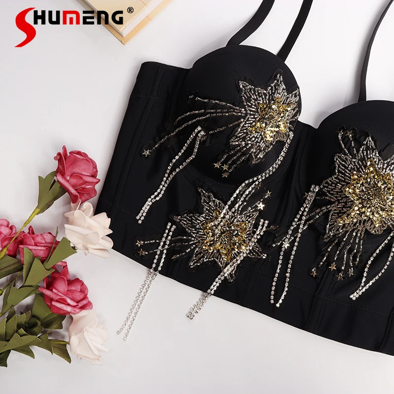 

Черный укороченный топ, оригинальная женская верхняя одежда, верхняя одежда, Женский Топ с открытыми плечами для танцев и представлений