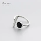 Женское кольцо Modian из стерлингового серебра 925 пробы с геометрическим дизайном, Изящные Ювелирные украшения свободного размера в стиле хип-хоп