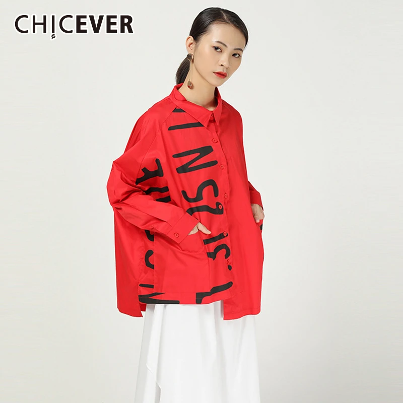 CHICEVER корейский стиль лоскутные женские рубашки популярного цвета воротник с