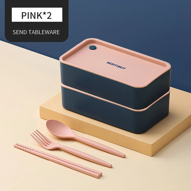 

Bento Box Plastic Lunch Box Student School Bento Boxes Spacer Layer Japanese Microwave Dinnerware Food Container Storage Boxes