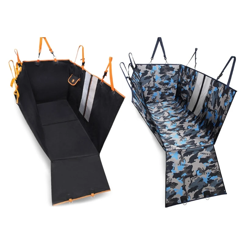 

Dog Car Seat Cover Waterproof Scratch Proof Back/Front Seat Cover with Mesh Window 1 Safety Belts Lanyards for SUV Truck