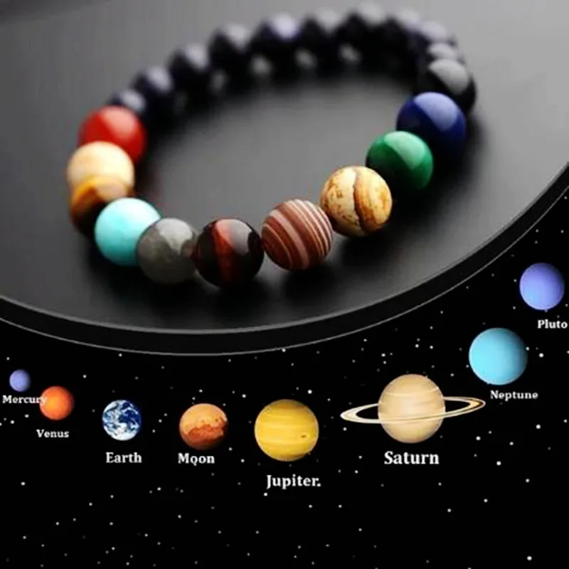 

High Quality Pretty Starry Sky Color Multicolor Natural Stone Beads Elastic Bracelet Jewelry w4764