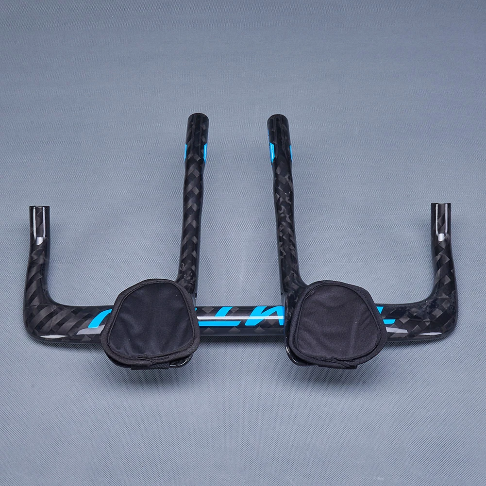 

TOMTOU глянцевый 12K углеродный дорожный велосипед TT бар автострада упор руль, аэро TT велосипед пробная ручка бар велосипед комплекты частей си...