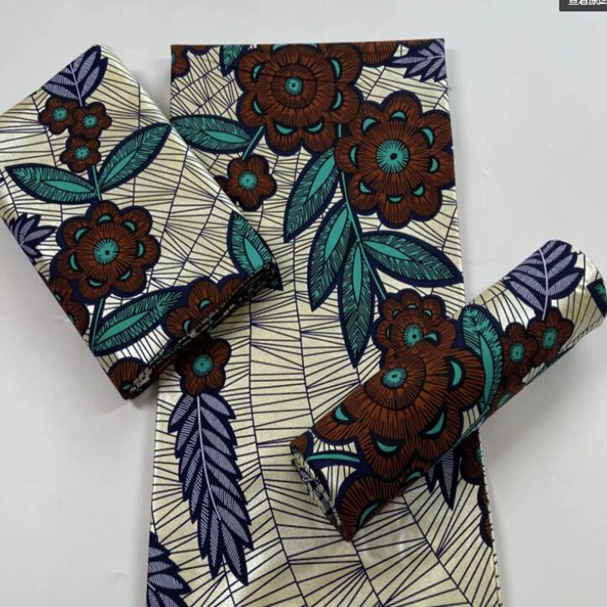 

Африканская ткань из вощеной Анкары, хлопковая, приятная для кожи, новейший дизайн, качественные принты, материал для шитья для женвечерние вечернего платья 6 ярдов