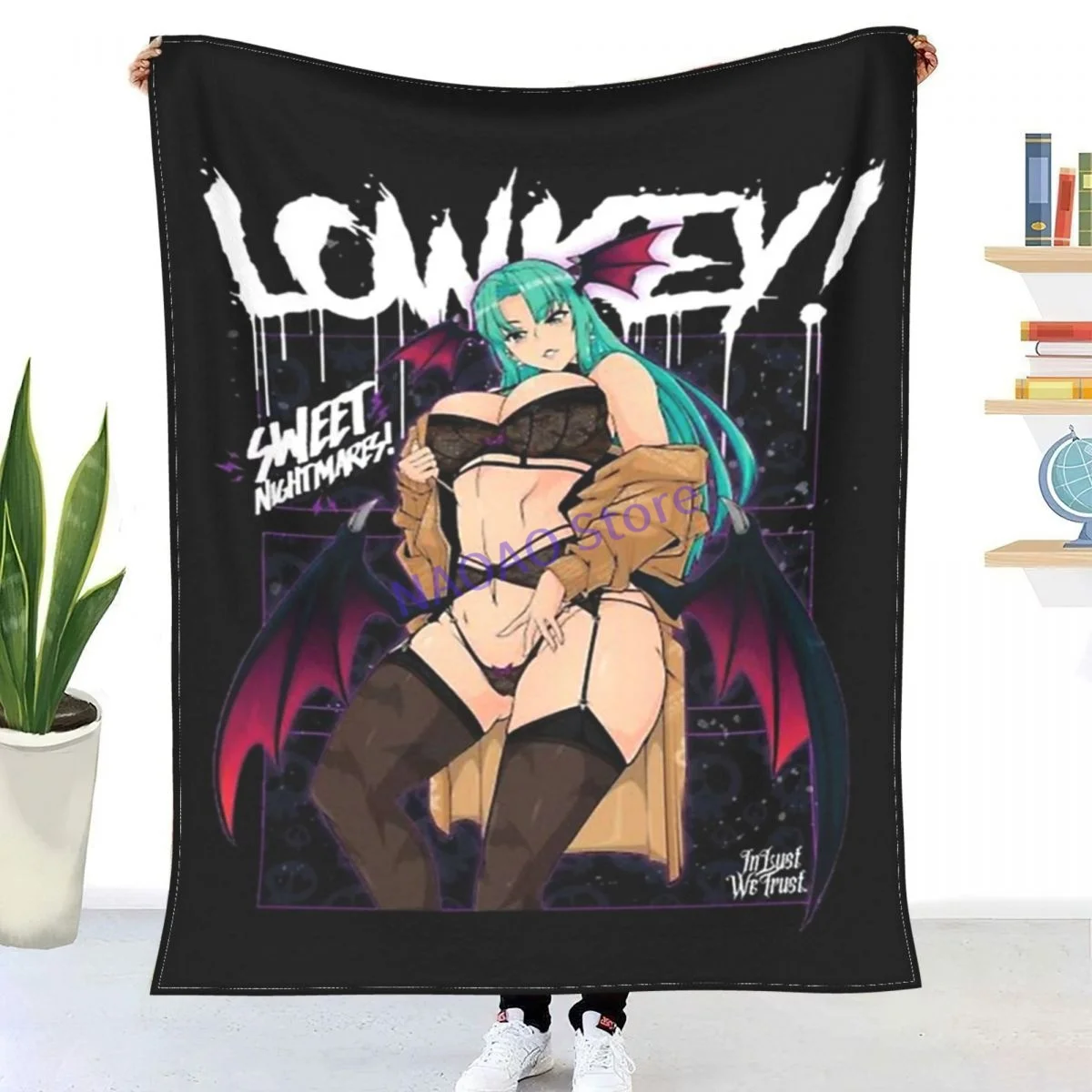 

Lowkey аниме Sexsi пледы на кровать, одеяло на диван, декоративные сетчатые покрывала, покрывала для дивана