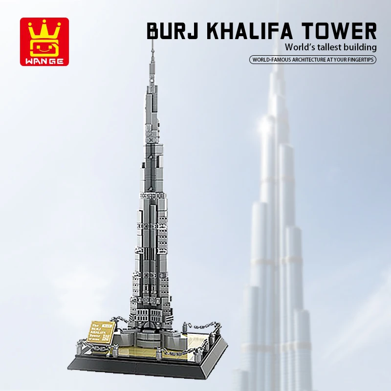 

Башня Дубая Бурдж Халифа, всемирно известные строительные блоки, уличные игрушки, архитектурные модели, блоки, детская игрушка, подарок